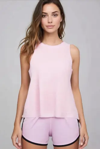 ZYIA Active Chill Muscle Tank Blossom Pink Perforated Laser Cut Size Small Yoga