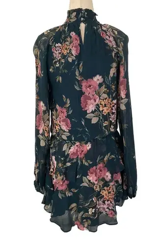 Yumi Kim Green Floral Long Sleeve Dress Women's Size XXS | 49-54