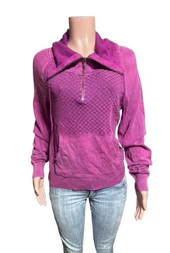 Pulp long sleeve half zip cowl neck boysenberry pullover sweater M Purple Size M