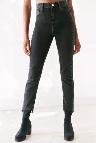 Urban Outfitters  BDG black deconstructed hem high rise girlfriend jeans size 26