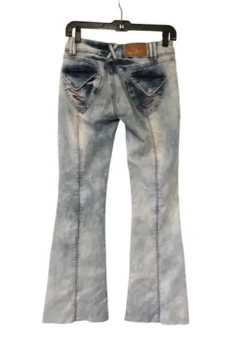Vintage Magic Garden Acid Wash Flare Leg Jeans, Sz 5 Blue