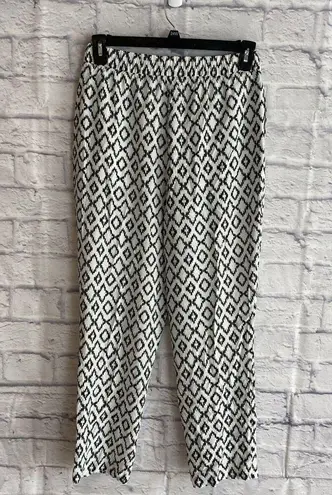 Tahari Women’s NWT Casual Comfortable Black White Jogger Style Pants Size M