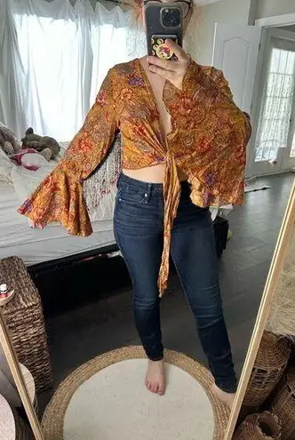 Sunrise to Moonshine Women’s M/L Crystal Beaded Festival Wrap Top Size M