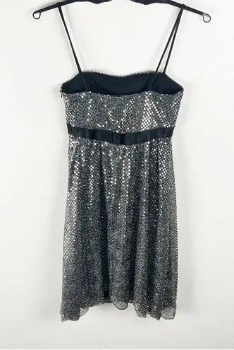 Jessica McClintock  For Gunne Sax Black Sequin Bow Waist Accent Dress, Size 1