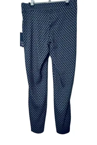NYDJ Charcoal Diamond Printed Tummy Control Pull-On High Rise Pants Size 2 NWT