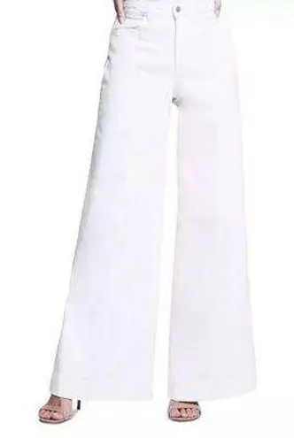 L'Agence  Sandy High Rise Wide Leg Jeans Cotton Blend White Womens Size 31