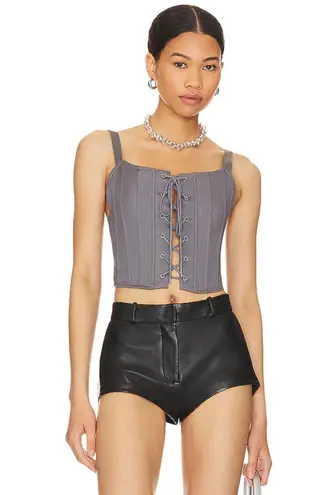 NWT OW Collection Xen Corset Top in Dark Grey Sz XS $145 Gray