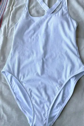 ANDIE Swim ‘The Tulum’ One Piece | White - Ribbed | Large - NWT | CURRENT STYLE