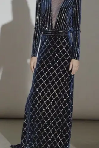 Tadashi Shoji Avi Rhinestone-embellished Velvet Gown. I