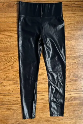 Knix NWOT High Rise Contour Skinny Shiny Faux Leather Thick Waistband Legging Black Size M