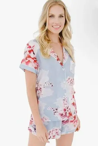 PLUM PRETTY SUGAR Oceane Lulls The Billows Blue Floral Lounge Set Size Small