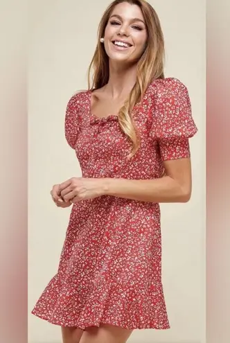 Episode NWT Red Floral Summer Mini Dress