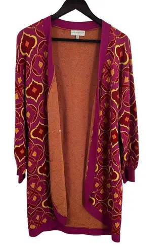 Never Full Dressed Pink Long Cardigan Hidden Closure Size 4