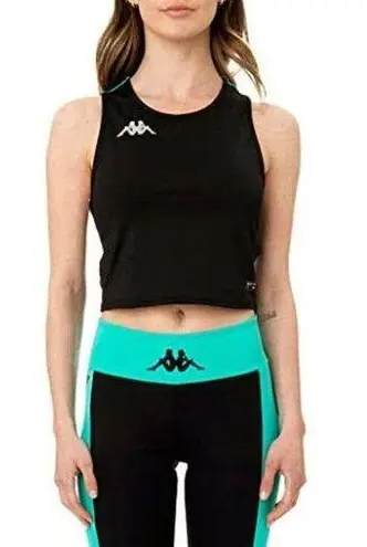 Kappa NEW S Small Open back Kombat System Athletic Tank Top Black/Green/White
