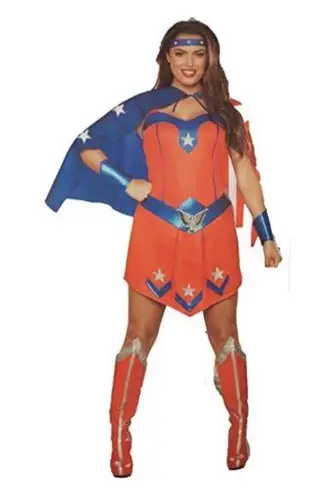HALLOWEEN AMERICAN SUPER HERO 4pc Halloween Cosplay Costume S Red
