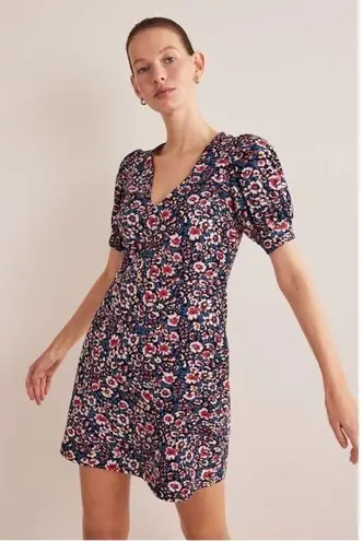 Boden USA Boden Knit Floral V-Neck Dress Puff Sleeves Multicolor Size 6