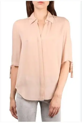 L'Agence L’Agence Isa Tie Sleeve 100% Silk Georgette Button up blouse top