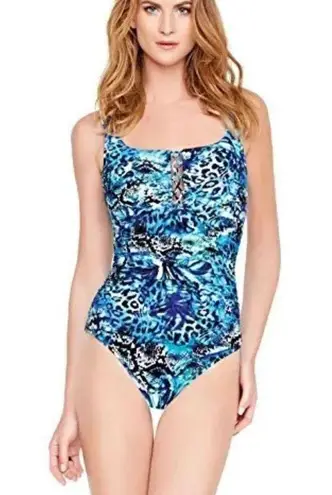 Gottex New.  cheetah and snake print lace up swimsuit. MSRP $228. Size 10