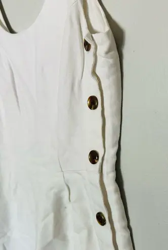 Habitual Women's White Wide Legged Cropped Pockets Zip Up Back Jumpsuit Size 4