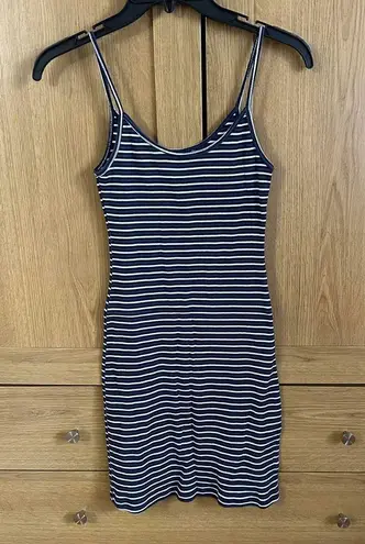 Brandy Melville Women's  Navy Striped Bodycon Dress