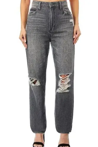 Hidden Zoey Mom Tapered Jeans Ripped High Rise Gray Busted Knee Size 24