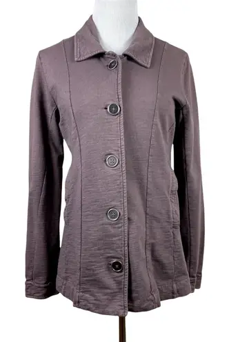 Fresh Produce Jacket XS Brown Button Up Pockets 100% Cotton Long Sleeve