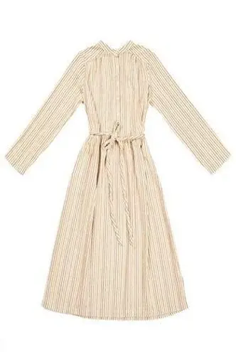 Ace & Jig Dress Grace Stripes Rope-Belt Button-Down Cotton Midi Canyon S EUC