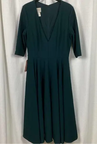 BHLDN Anthropologie  Green Valdis Swing Midi Dress Sz.10 NWT