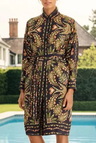 Farm Rio Black Martina Scarf Maxi Chemise Dress