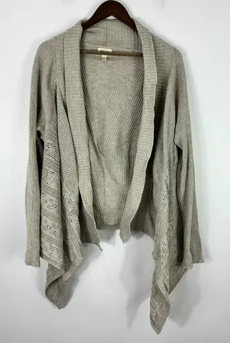 Matilda Jane Matilda Jane Cardigan XL Boho Cottagecore Open Knit Waterfall Drape Neutral