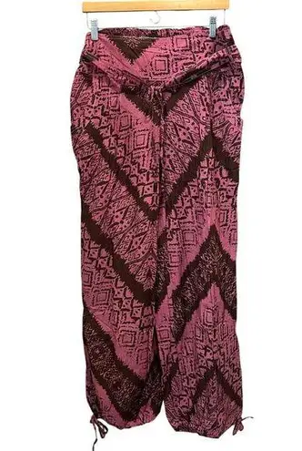 MAGAZINE Pink & Brown Palazzo Pants