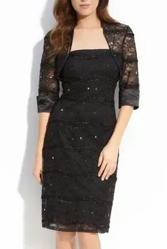 JS Collections JS Collection | NWT | 10P | Bolero Lace Metallic Short Dress and Jacket Set $198