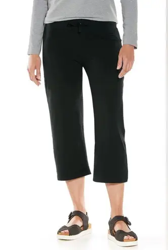 Coolibar Crop Pants Womens Medium Windley Beach Capris Lounge Black Pant UPF 50