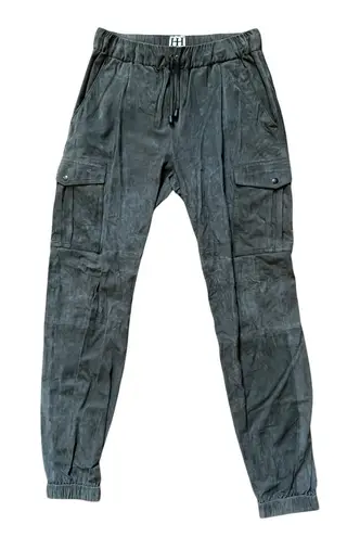 Haute Hippie Suede Cargo Joggers in Olive Green Size Small