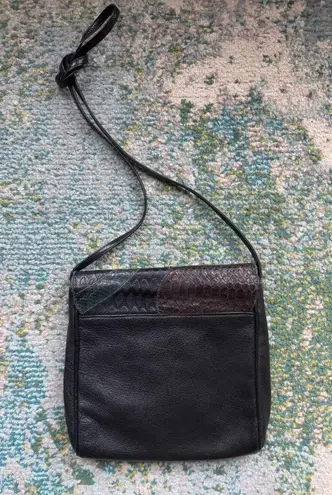 Carlos Falchi Vintage  snakeskin leather abstract fold over shoulder purse