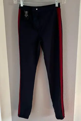 Boom Boom Jeans Navy Chino Stretch Pants with Red Stripe