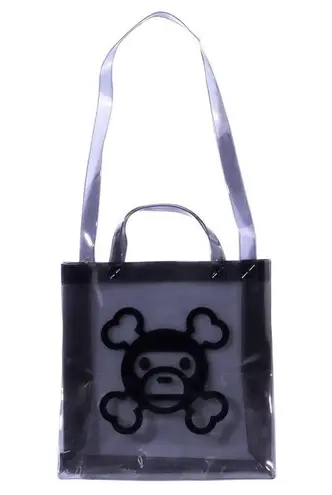 NWT RARE BAPE A Bathing Ape Milo Pirate Store Tote Bag Gray | Clear PVC