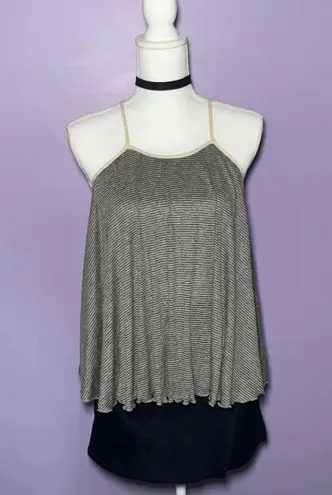 Hem & Thread NEW Boutique Grey and White Striped Tank