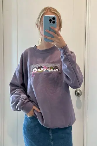 Lee Oversized Vintage Purple Snowmen Crewneck