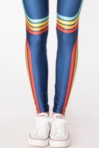 Goldsheep lucky stripe retro Leggings with Rainbow Stripes Blue Size undefined