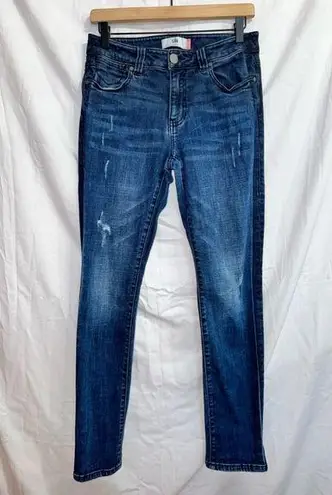 CAbi  #3750 Dark Wash Denim High Rise Straight Leg Jean size 4