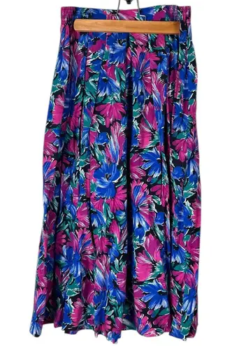 Oscar de la Renta Vintage 80s Expressions Women’s Small Floral Blouse Skirt Set
