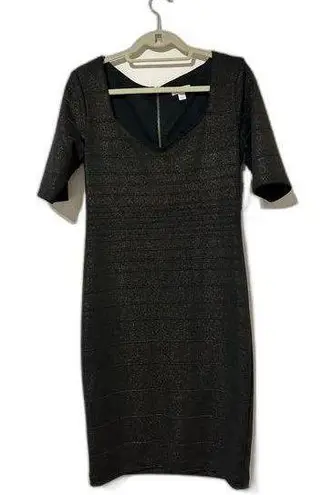 Bisou Bisou  Black Dress with Gold shimmer Size 10 NWT