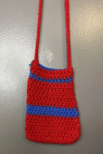 Handmade Crochet Shoulder Bag Womens Small Crossbody Purse Striped Unique Gift