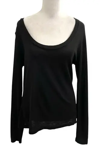 Sussan Wool Blend Lightweight Pullover Long Sleeve Sweater Top Black size Medium - Image 1