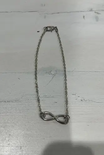 Infinity anklet Silver Tone Chain Link Delicate Minimalist Jewelry