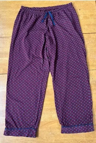Foulard Classic Drawstring Pajamas Pants Burgundy, Size XL