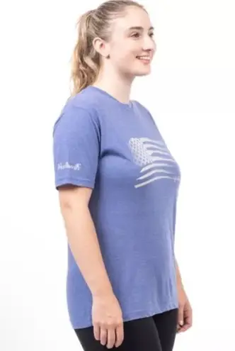 Huntworth New Women's T Shirt XL Distressed Flag Graphic Tee American Flag Blue