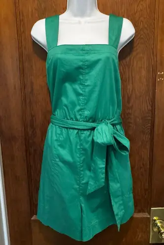 NWT Free Assembly Square Neck Belted Romper Green Large