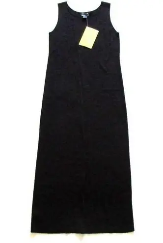 NWT QVC Wardrobe by Brenda French Black Nubby Knit Sleeveless Tank Maxi Dress M Size M